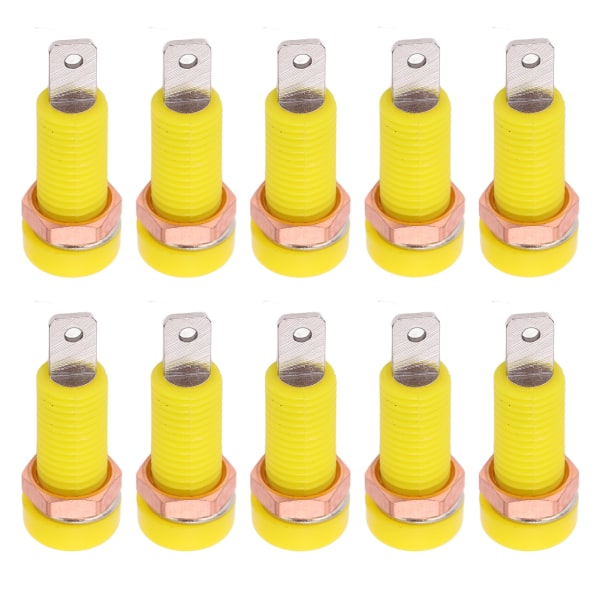 10 st 4 mm Banana Jack Socket Mount Binding Post Connector Adapter Panel för elektroniskt instrument Gul