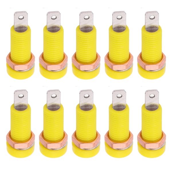 10 stk 4 mm Banan Jack Socket Mount Binding Post Connector Adapter Panel for Elektronisk Instrument Gul