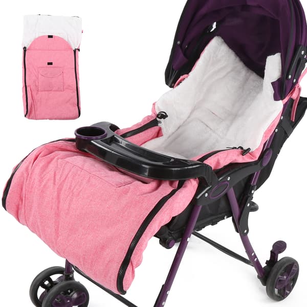 Vinter Vindtæt Universal Tyk Varm Spædbarns Sovepose til Baby Klapvogn Tilbehør Linned Pink