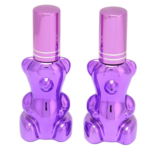 2st parfymsprayflaska björnformad press på läckagesäker påfyllningsbar tom flaska 12 ml lila