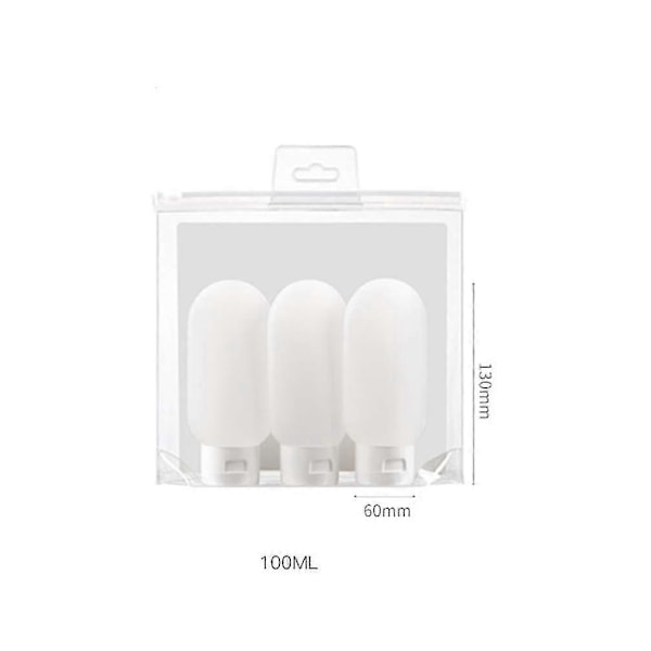 100ml Silikon Reseflaskor Rese Toalettartiklar Flaskor Silikon Flytande Reseflaska Set Resestorlek Behållare, 3st
