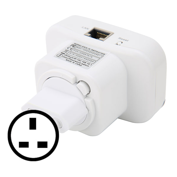 WiFi-räckviddsförlängare, höghastighetsstabil plug and play, bärbar liten WiFi-signalförstärkare 100-240VUK-kontakt