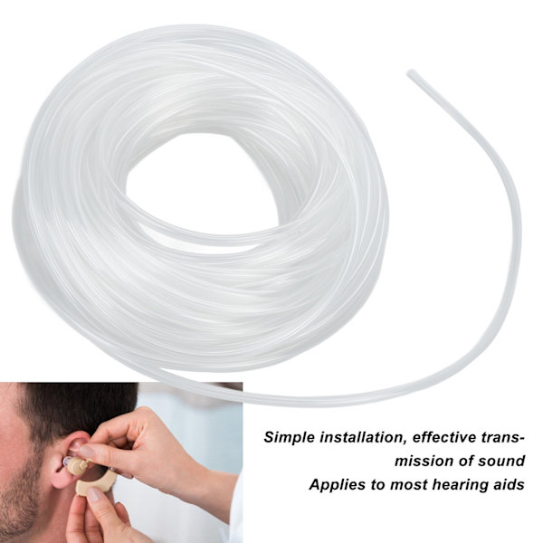 Universal transparent PVC hörapparatslang - 32,8 fot lång
