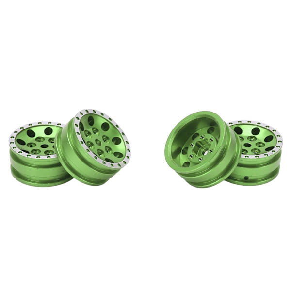 4 kpl Metalli 8 Pyöreä Reikä Pyörännavan Vanteet Axial SCX24 1/24 Kauko-ohjattava Kiipeilyauto Vihreä
