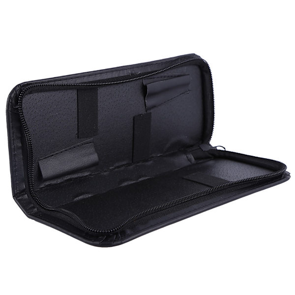 Professionell PU Läder Dragkedja 2 Sax Pouch Box Frisör Sax Verktygsväska