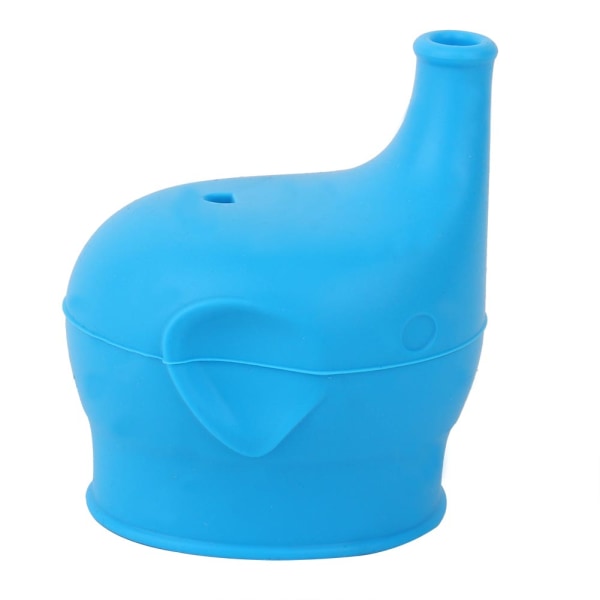 Silikon elefantformet kopplokk Gjenbrukbart koppdeksel Spillsikkert drikkeverktøy for babyer (blå)