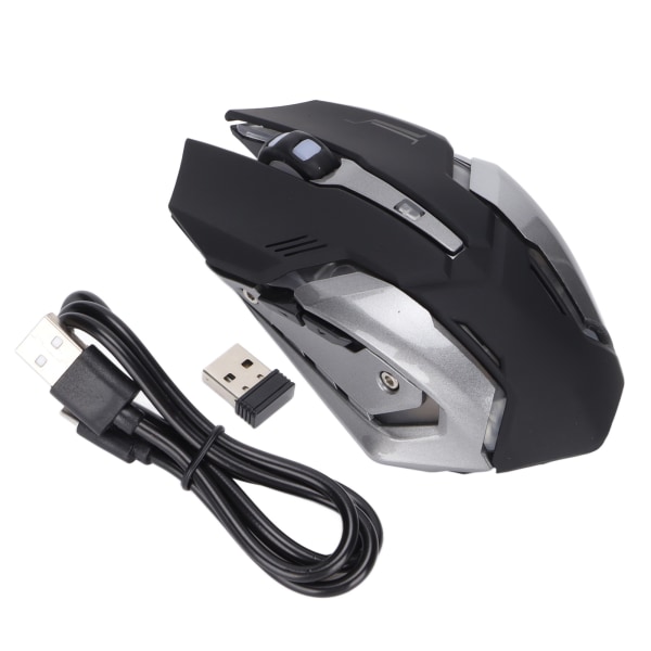 USB-mus 7 farger pustelys 3 hastigheter DPI justerbar dobbel modus 6 knapper trådløs mus med mottaker for datamaskin