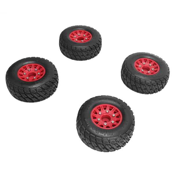 4 stk 1/10 RC Short Course Truck Dekk Plast Gummi 113mm Diameter RC Tilbehør for ARRMA Rød