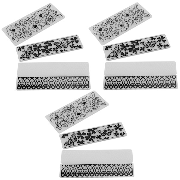 9 stk Blomster Plast Embossing Folder Rektangel for DIY Kortmaker Håndlagde Tilbehør