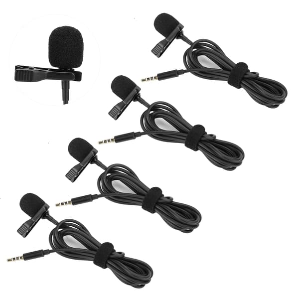 4 stk. Lavalier Clip-on Mikrofon MIC Mobiltelefon Optageudstyr 3,5 mm Interface (3,5 mm interface)