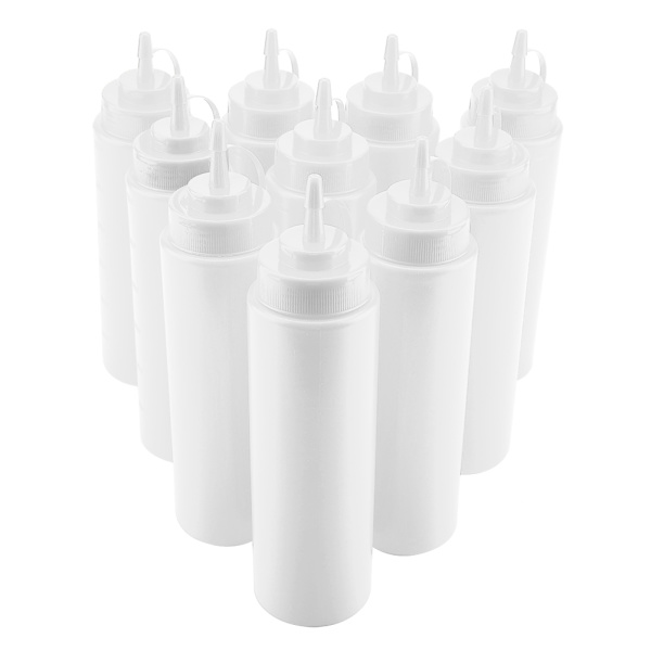 720 ml 10 stk / sæt plastik krydderidispenser til sauce, olie, fløde, eddike (hvid)