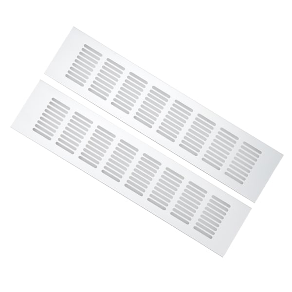 2 st luftventilationsgaller i aluminiumlegering, rektangulär ventilationslucka för skåp, skoskåp, garderob, 80 x 350 mm