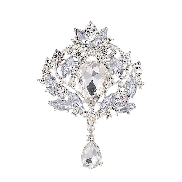 Kristall Rhinestone Brudbukett Brosch - Elegant Klädaccessoar för Kvinnor