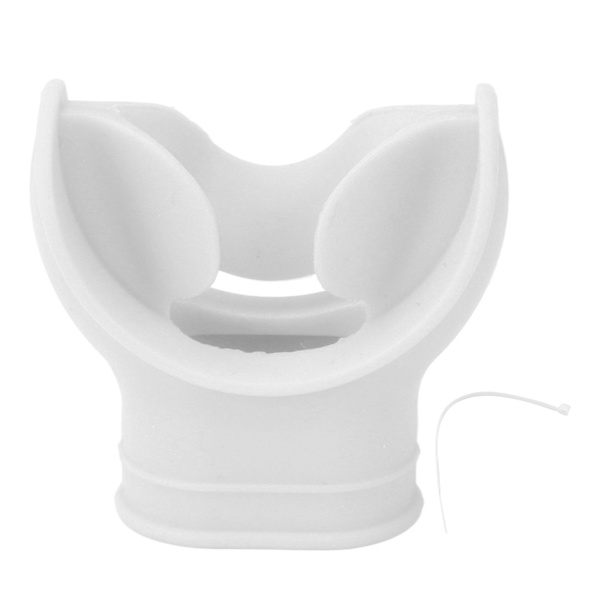 Silikon munnstykke for dykkeregulering - Universal komfortbitt - Munnstykke for snorkleregulator for utskifting - Hvit