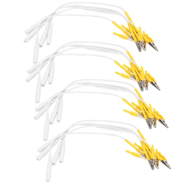 20 stk / pose Clip Elektrode Bly ledninger Kabel for TENS Unit Fysioterapi Maskin Gul