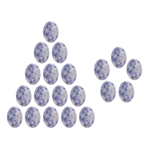 20 st ovala cabochon, bärbara, platta bakstycken, smyckestillverkning, gör-det-själv, milda stenpärlor för ringhalsband, blå