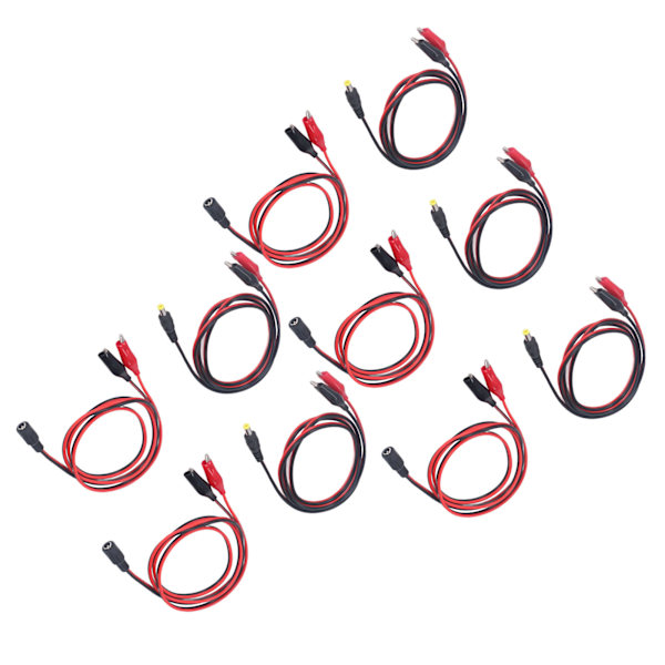 5 sæt Alligator Clip til DC Adapter Kabel Stabil Dual Alligator Clip til DC han hun-forbindelseskabel 3,3 fod