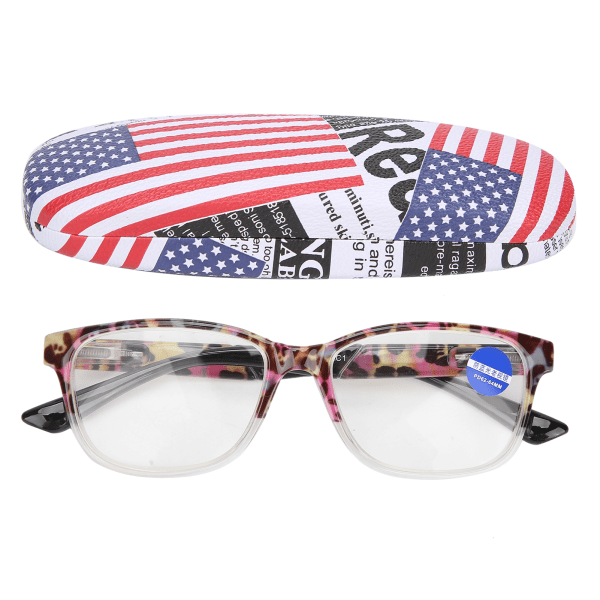 Fashionabla läsglasögon i lila mönster Unisex äldre enkla ålderssynsglasögon (+200 )