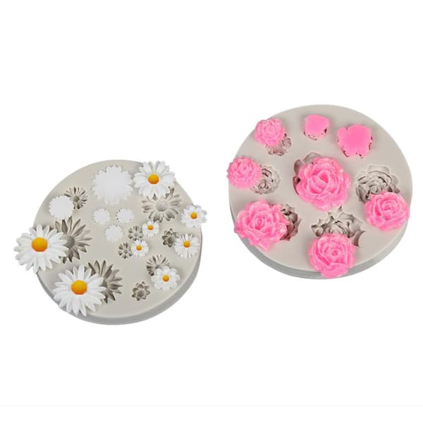 3D Blomst Silikoneform Kagepynt Topper Silikone Jello Sukker Chokolade Fondantforme
