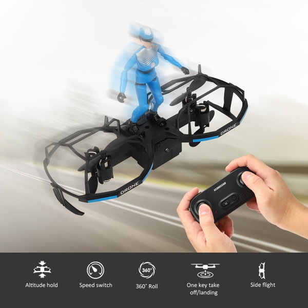 E020 2-akslet RC Stunt Paraglider Drone Højde Hold Mode Drone Quadcopter Blå