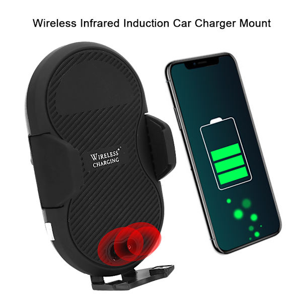 Trådløs infrarød induktionsbilopladerbeslag luftventil instrumentbræt telefonholder C8miniSort