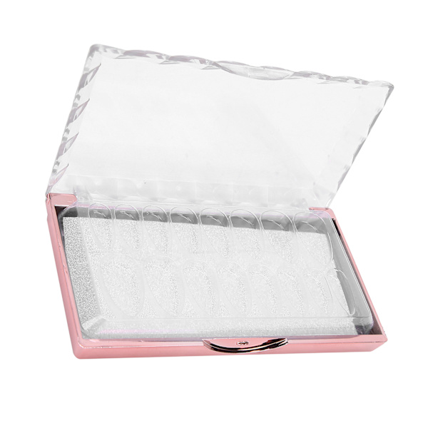 16 rutnätsfack Fake Nail Förvaringsbox Bärbar Akryl Fake Nail Box för HemsalongA Style
