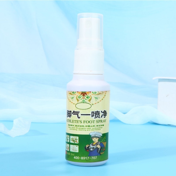30ml Beriberi-borttagning Ta bort fotlukt Svett Antibakteriell Bakteriostatisk växtörtspray