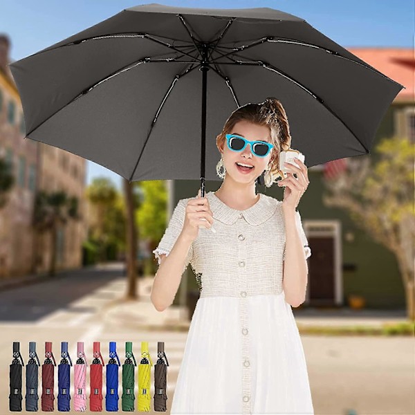 paraply foldbar omvendt paraply brun 117 cm