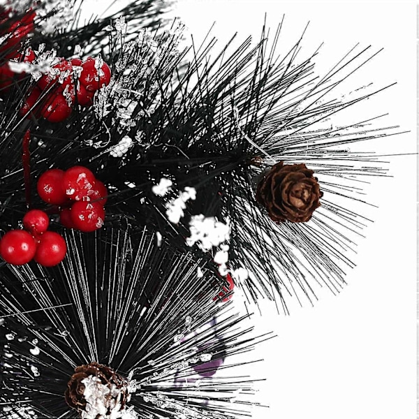 Mini Kunstigt Juletræ - 20 cm - Imitation af Fyrrenåle - Bordplade med Lilla Stoffod