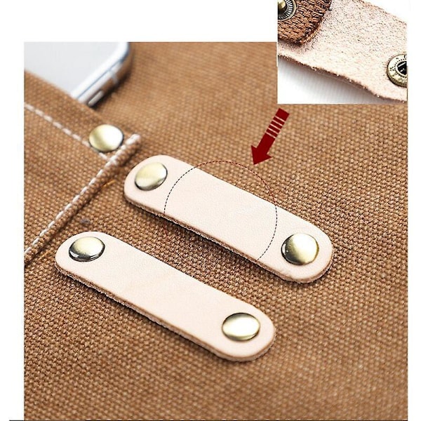 Canvas Utility Työesiliina Säädettävillä Hihnoilla Parturille, Keittiöön, Puutarhurille, Kahvilaan - (Khaki)