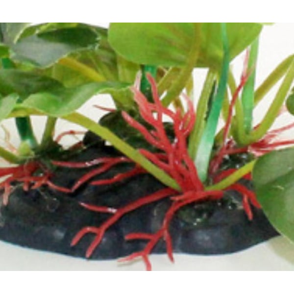 Liten Kunstig Grønn Lotusbladplante for Akvarium 12cm Dekor