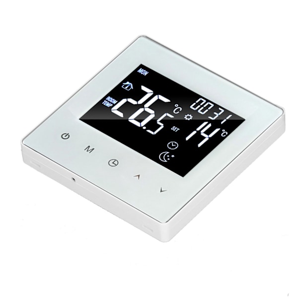Digital termostatskjerm Programmerbar hjemmetermostat med 3 meter sensorledning for elektrisk gulvvarme Hjem Hotell Kontor AC90‑240V Hvit Med WiFi