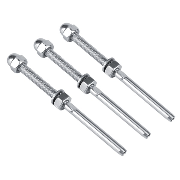 10 stk rustfritt stål gjengede strammeender for 1/8" kabelrekkverkssystem