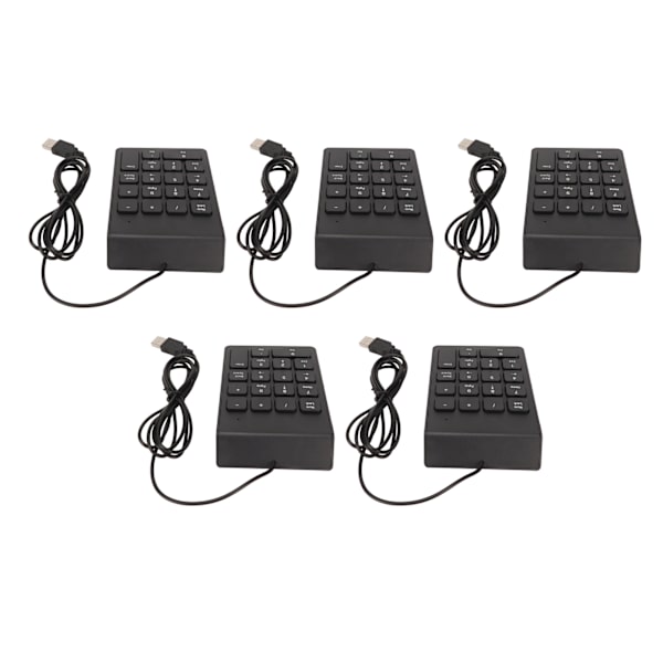 Kablet numerisk tastatur 18 taster Ergonomisk USB Plug and Play Stillegående tasting Mini numerisk tastatur for PC Laptop Desktop 5 stk.
