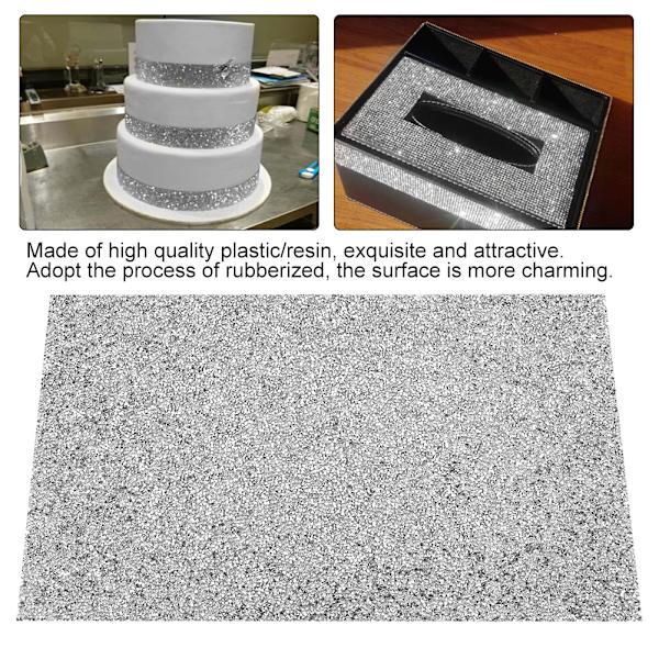 1 stk DIY Sliver Plastic Rhinestone Ribbon Diamond Mesh Net Boretøj Dekorationstilbehør