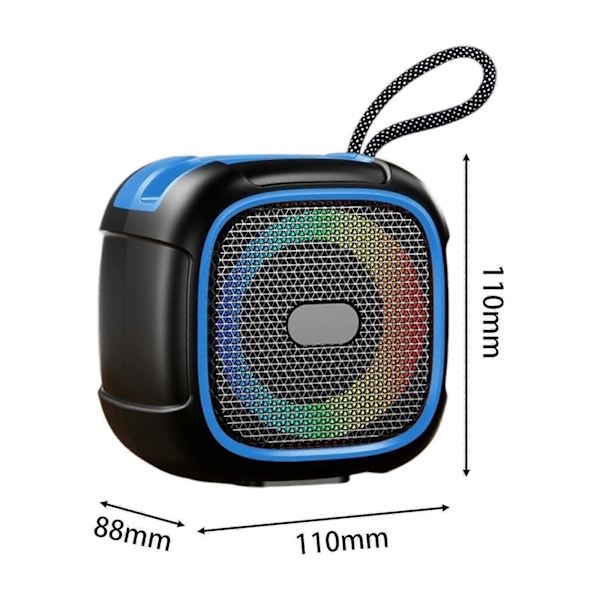 Kannettava BT-kaiutin RGB-värivaloilla juhliin ja perhetapaamisiin, oranssi ja sininen