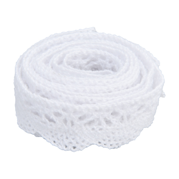 Spetsband DIY bomulls nät 2 cm bredd 20 meter elegant tyll spets trim för gardin kläder duk presentförpackning vit