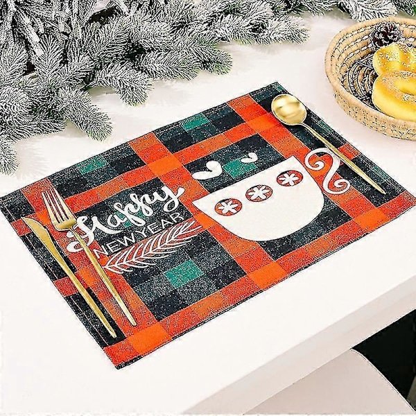 Julebordsmåtte Klassisk Plaid Design Dekorativ Rektangulær