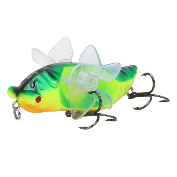 Hard Fish Lure Bionic Cicada Shape fiskebete med roterande snurrar Propeller Diskantkrok 7,5 cmY238-5