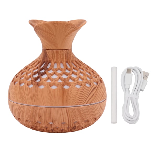 2,5W Duftdiffusor 300ml USB-betrieben Leiser Betrieb Blumenvasenform Aroma-Luftbefeuchter für Büros Schlafzimmer Bernstein