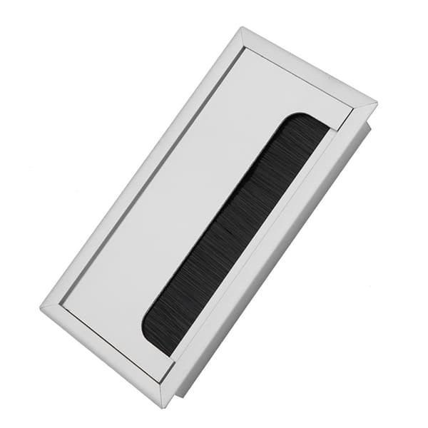 Firkantet aluminium skrivebord computer ledning kabel ryddelig udløb indsats hul topdæksel (medium)