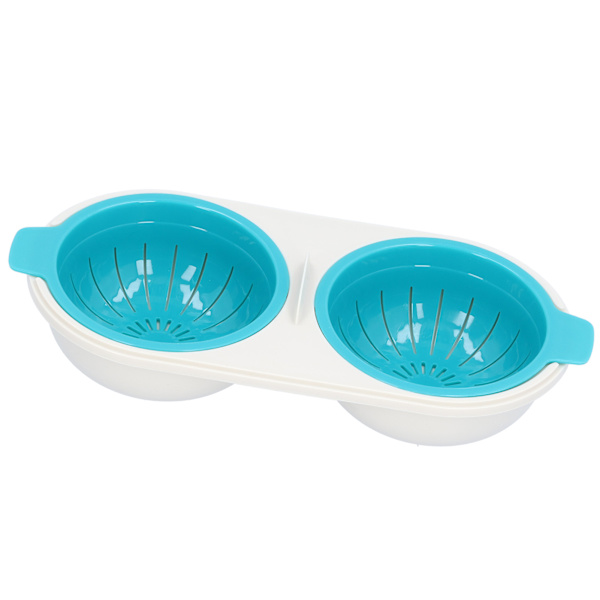 Mikrovågsugn Egg Poacher Livsmedelsklass Dubbelkopp Äggpanna Köksredskap Köksredskap