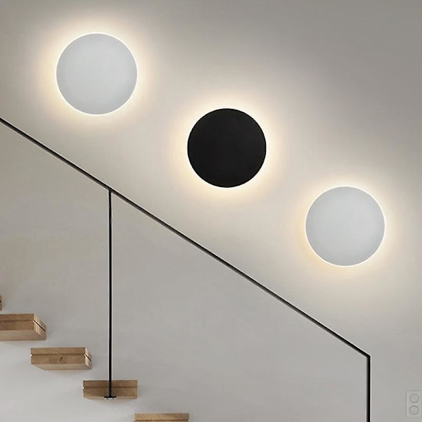 7W 13cm rund LED vägglampa modern touch-brytare vardagsrum sovrum dekoration vit vägglampa