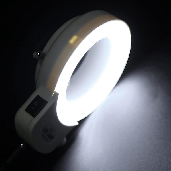 144LEDs Ringljus för Mikroskop Lampa 6000K 0-100% Dimbar Vit