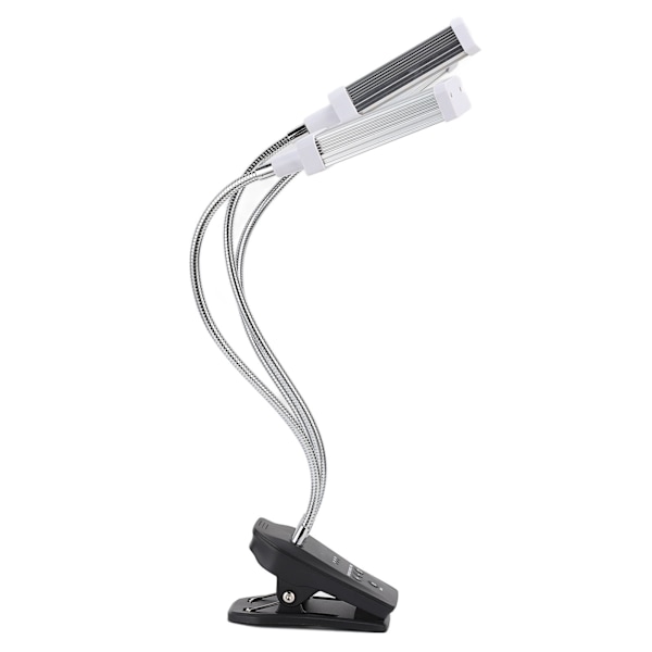 LED Grow Light 3 Hoved 360° Justerbar Tidsindstillet Plantevækstlampe til Drivhus Kontor 100‑240V Sølv EU Stik