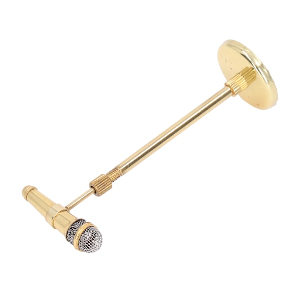 Miniatyr mikrofon Justerbar Mini mikrofon Modell Mini musikkinstrument med dekorasjonsoppbevaringsboks Gull