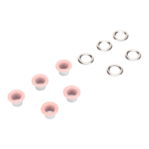 500 set Grommet Kit 6 mm Rund Robust Koppar Vibrerande färg Bred applikationsöglesats för läderkläder Tyg Rosa