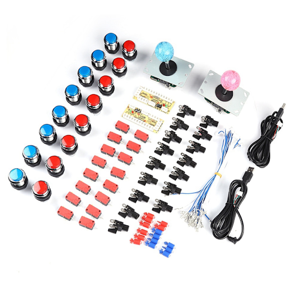 Tilbehør til Arcade Zero Delay USB Encoder DIY Kit Set Spill USB-kabel LED-knapp