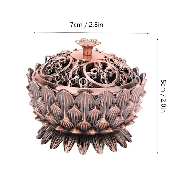 Zinklegering Heminredning Lotus rökelsebrännare 7*5 cm Joss Stick Hållare (koppar)