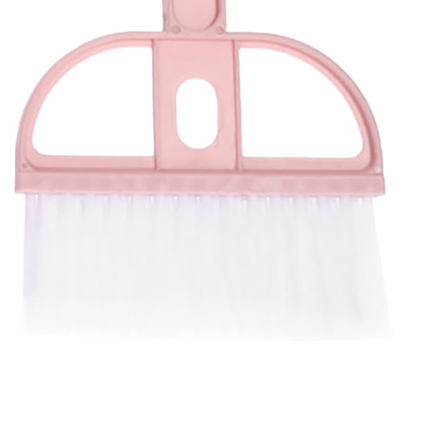 2 STK Sæt Lille Kost og Fejebakke Sæt Multifunktionel Plast Mini Håndkost Fejebakke til Skrivebord Pink
